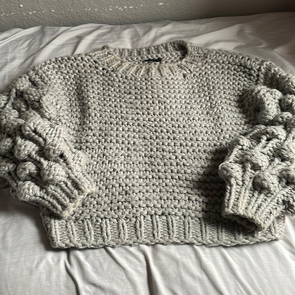 Vici Sweaters - Vici bubble sleeve cardigan and it’s hand knit